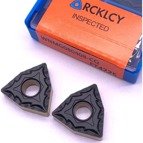 10pcs RCKLCY WNMG080408 CQ FT4225 Carbide Insert External Turning Knife Lathe Tools For steel CNC Tool Milling Cutter