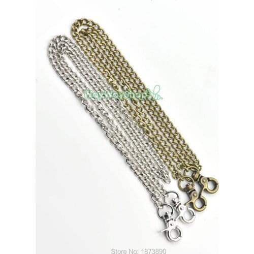 2 Sets Purse Handbags Shoulder Strap Chain bag Replacement Handle Pick 60cm (23 5/8") 120cm 47 1/4" Nickle Bronze