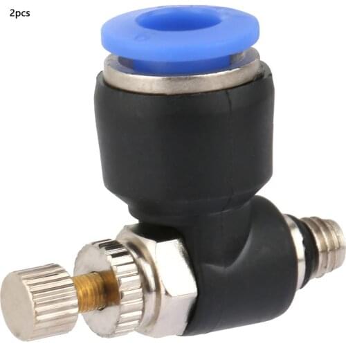 2pcs SL6-M5 Tube Air Flow Speed Controller Pipe Pneumatic Fitting Regulator Valve