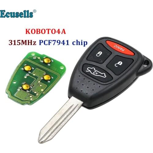 3+1/4 Button 315MHz with PCF7941 chip Remote Key for Jeep Grand Cherokee for Chrysler 300 200 for Dodge KOBDTO4A Big Button