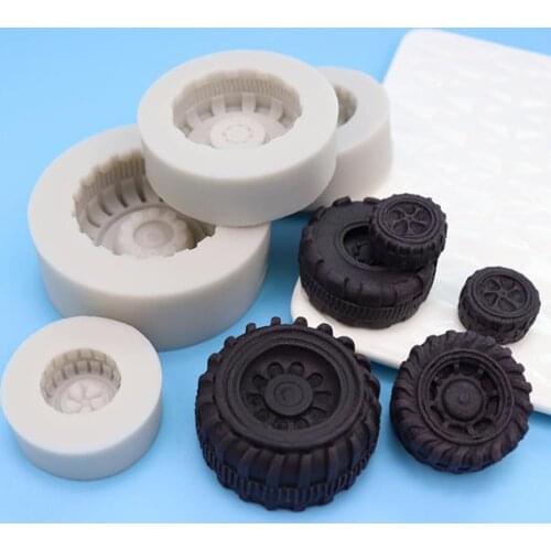 4 Piece Set Tire Treacle Cake Silicone Mold Dry Pace Molding Mold All Kinds Of Car/Motorcycle Tires