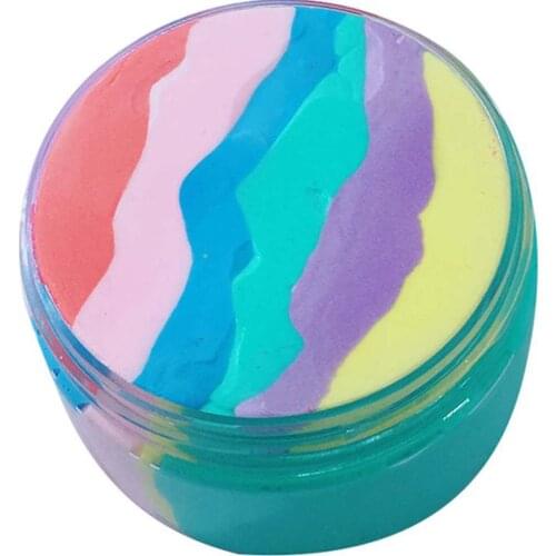 60ML Portable Size Natural Colorful Rainbow Fluffy Slime Stress Relief Kids DIY Toys Color Mud Gift for Children