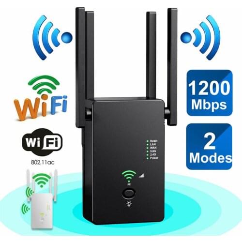 AC11 Gigabit Dual-Band AC1200 Wireless Router Wifi Repeater With 4 High Gain Antennas Wider Coverage Wireless Security Easy Inst