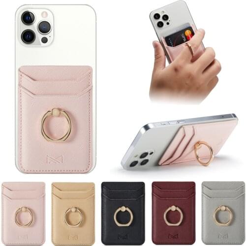 Phone Wallet Case With Card Holder Leather Phone Back ID Credit Card Sticker Stand Wallet Pouch Bag Mobile Phone Accessories