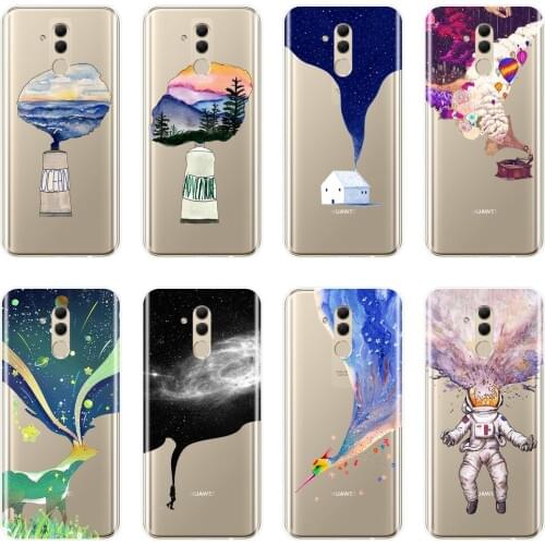 Phone Case For Huawei Mate 9 10 20 Lite Soft Silicone Art Star Space Deer Ocean Back Cover For Huawei Mate 7 8 9 10 20 Pro Case