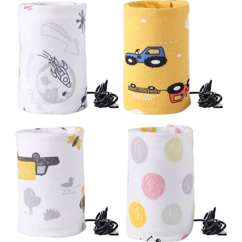 USB Travel Mug Milk Water Warmer Cotton Baby Nursing Bottle Thermostat Heater Infant Feeding Bottle Insulation Cover Storage Bag