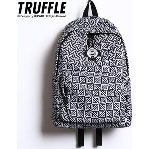 Geometric lattice Youth Backpack genuine men Travelling bag women school bags fashion For Boys Girls 15.6 inches Computer bag