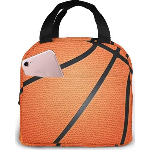 Insulated Lunch Bag Thermal Basketball Ball Tote Bags Cooler Picnic Food Lunch Box Bag