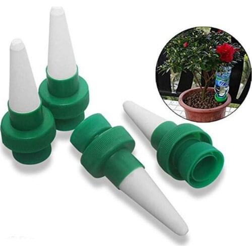 4 Pcs Wireless Flower Waterer Beverage Bottle Ceramic Water Permeator Plant Lazy Waterer Automatic Drip irrigation