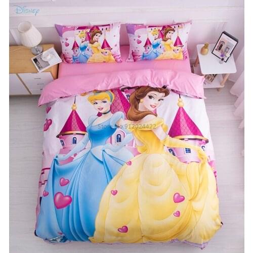 Disney Princess Girls Bedding Set Frozen Anna Elsa Women Duvet Cover Comforter Cover Bed Sheet Pillowcases Twin Full Queen Size
