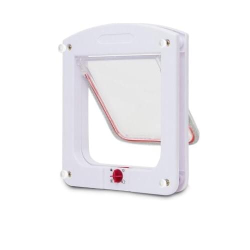 40 Pcs/Lot Wholesale Pet Supplies White Cat Small Dog Flap Doomate Controllable 4 ways locking cat / small dog flap pet safegate