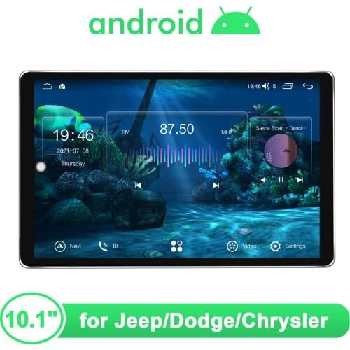 10.1''Android 10 Car Radio Stereo 1280*800 Head Unit Tape Recorder For JEEP WRANGLER Wireless Carplay With Ultrathin Screen
