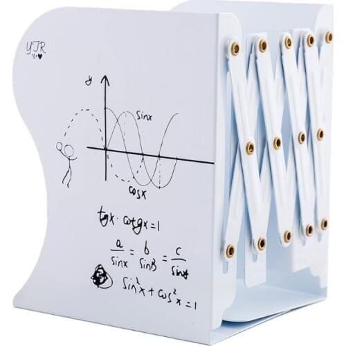 Metal Retractable Bookends Support Stand Holder Shelf Adjustable Bookrack Office