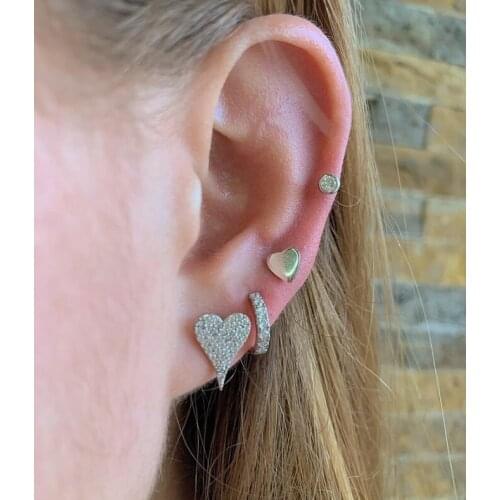 Lovely Cute Lady big solid peach heart stud earrrings Bird pattern eardrop Love Femininity for chic girl female Birthday Gift