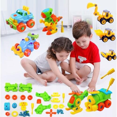 Early Learning Education DIY Screw Nut Group Installed Plastic 3d Puzzle Disassembly Motorcycle Kids Toys for Children Jigsaw
