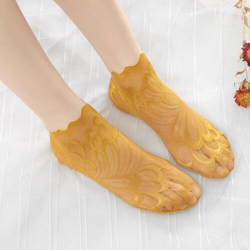 10 Pair Peacock Sock for Girls Super Thin Lace Invisible Socks Breathable Summer can CSV