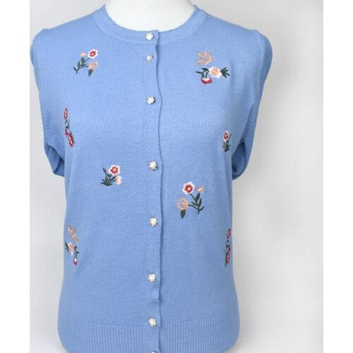 2021 Spring New Grandmas Knit Sweater Cardigan Jacket Large Size Mother Embroidered knitting Coat Autumn Casual Loose Outerwear