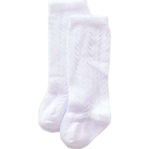 New Baby Mesh Princess Socks Infant Long Knee Frilly Socks Toddler Solid Lolita Socks Spanish Style Stockings for Little Girl