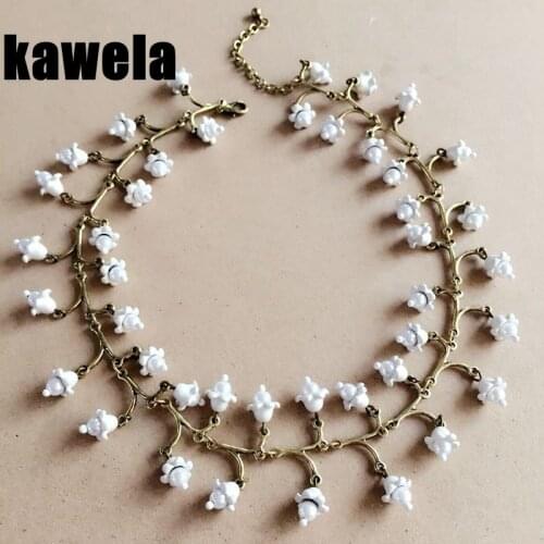New Choker Statement White Sweet Neklace, Fresh Water Pearl White Flower Necklace