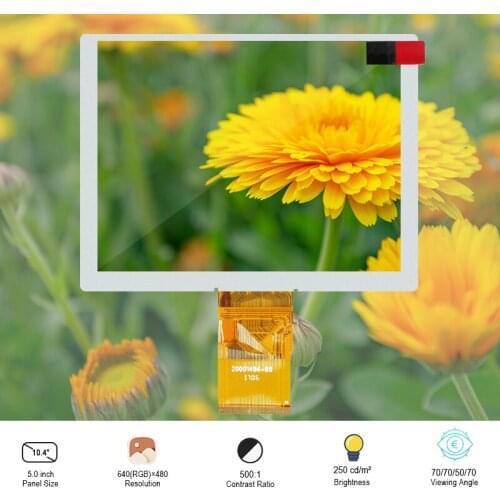 Original Innolux ZJ050NA-08C LCD Display Screen WithoutTouch For Digital photo Frame 5.0 Inch LCM Module 640(RGB)×480 VGA 159PPI