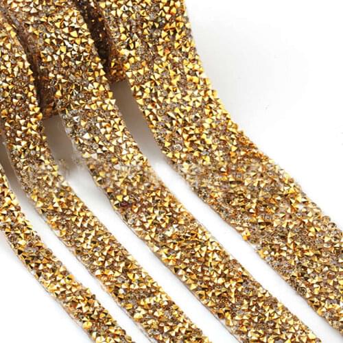 Chain Tablet Flat Mineral Rhinestones Crystal Car Embellishment Fix Resin Sewing Adhesive Ribbon Dresses Stickers Sheet Iron