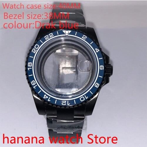 Suitable for NH35 36 Mingzhu2813 Miyata self-winding 40mmtransparent black box series, with rotating ceramic blue bezel