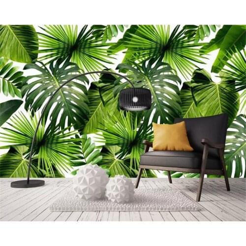 Custom Wallpaper Photo Fresh Rainforest Plant Banana Leaf Pastoral Mural Home Decor Living Room Bedroom Background 3d wallpaper