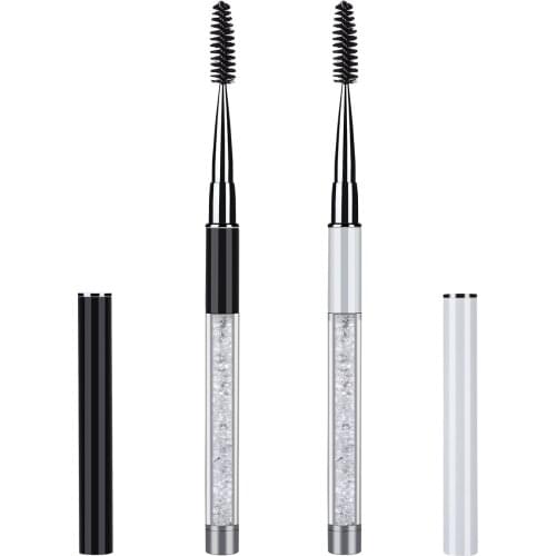 Professional Diamond Eyelash Brush Crystal Rhinestone Handle Lash Mascara Brushes Eyebrow Brush For Lash Extension