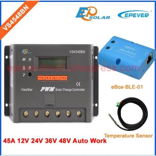 PWM Solar portable Controller EPEVER VS4548BN 45A 45amps EPsolar ViewStar seires bluetooth eBOX Android Phone system applicaiton