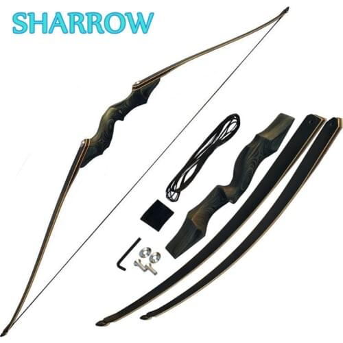 60" 30-60Lbs Archery Takedown Recurve Bow Wooden Riser Right Hand For Outdoor Hunting Practice Shooting Camping Accessories