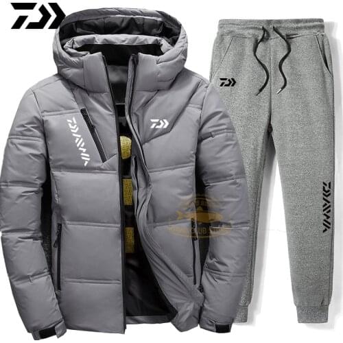 Daiwa Fishing Suit Men Autumn Velvet Fishing Clothing Hooded Sports Hiking Fishing Jacket Outdoor Clothes Fishing Wear