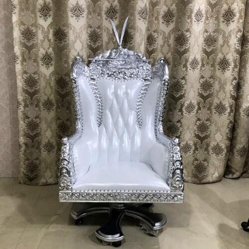 Net Celebrity Swivel Chair Solid Wood Hand-carved Sun Wukong Leather Executive Chair Custom High-end European Swivel Chair