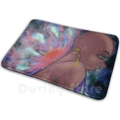 Shinning Soul Mat Rug Carpet Anti-Slip Floor Mats Bedroom Poc Galaxy Beautiful Girl Shining Soul Powerful Magic Piercings Blue