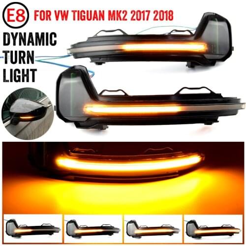 For VW Tiguan 2017 2018 2019 LED Dynamic Turn Signal Blinker Side Rearview Mirror Indicator Light