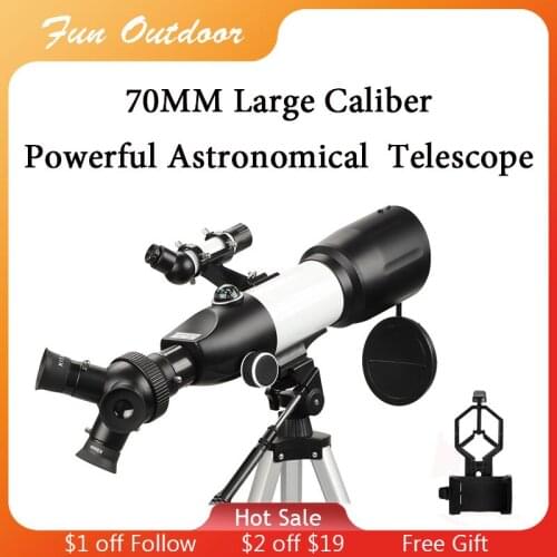 70MM Large Caliber Powerful Astronomical Telescope HD Professional High Quality 20X-166X Zoom Astronomical Telescope Deep Space