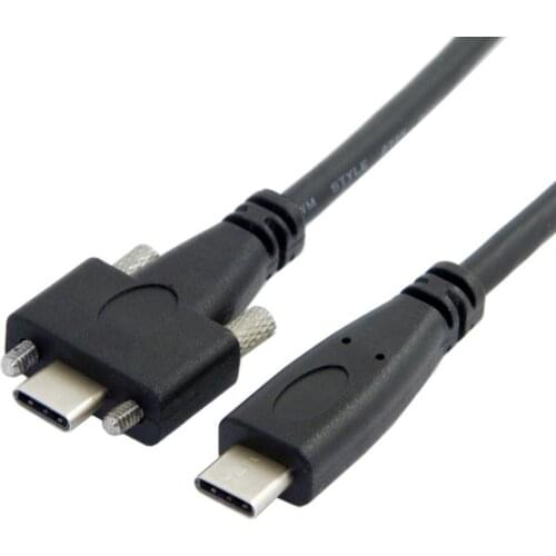 USB 3.1 Cable Type-C USB C Dual Screw Locking to USB C 10Gbps Data Cable 1.2m