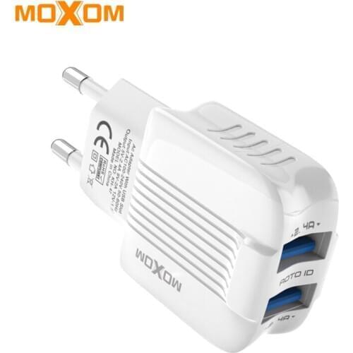 MOXOM USB Charger Dual USB Charger For iPhone Xs X 8 7 Fast Phone Charger for Samsung Xiaomi Huawei Wall Charger EU Adapter