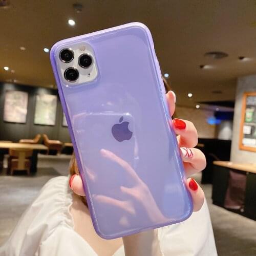 Colorful Transparent Shockproof Frame Phone Case For iPhone 12 11Pro X XS Max XR SE 8 7 6 6S Plus Soft TPU Protection Back Cover