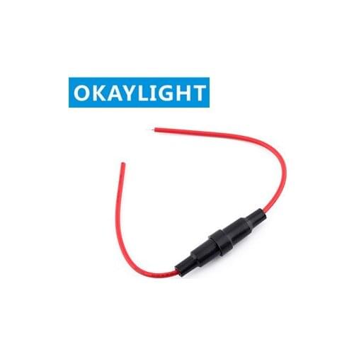 10PCS FUSE fuse holder with line 5X20 6X30 0.3 flat 0.5 flat 0.75 flat 22AWG 250v 125v 12v