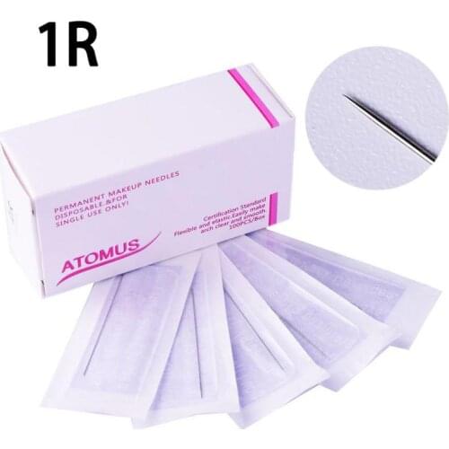 100Pcs Disposable Sterilized Professional Tattoo Needles 1R For Tattoo Eyebrow Pen Machine Permanent Makeup needles 1R