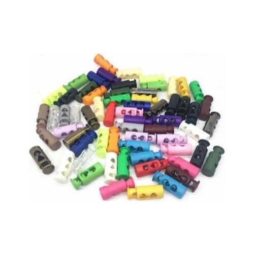 2019Top Fashion New Arrival Plating Koord stopper Paracord 50pcs/pack 24*9mm colorful long Toggle Stopper