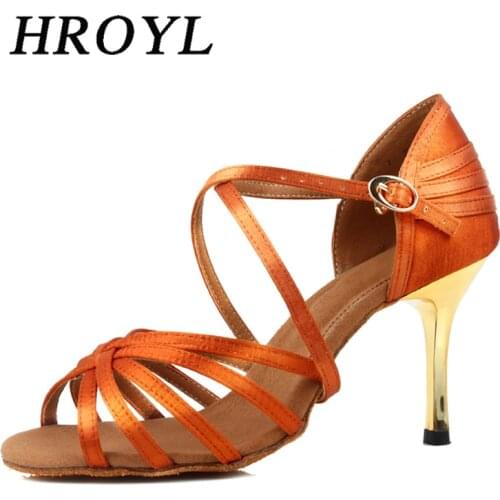 2021 New Arrivals Professional Latin Dance Shoes Women Golden Heel Ballroom Dancing Shoes Various Heel Types Salsa Sandals HROYL