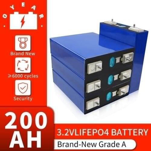 OYE grade A 4PCS 3.2V 200Ah lifepo4 Battery pack 12V200AH 24V200AH cell Lithium Iron Phosphate solar cell pack EU US tax free