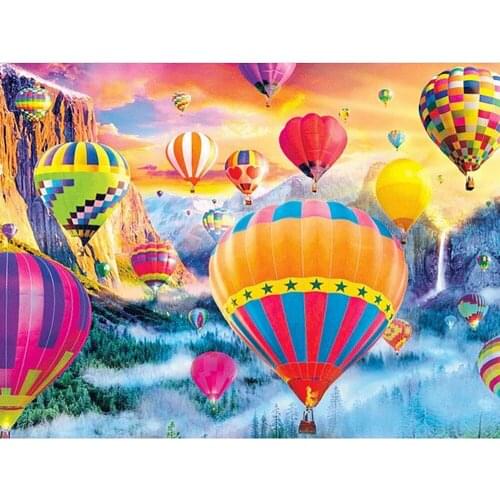5D DIY Full Square Round Resin Diamond Painting "Hot Air Balloon" Cross Stitch Embroidery Mosaic New Arrival Fall Decor