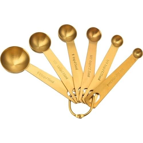 6/7pcs Measuring Spoons Stainless Steel Seasoning Coffee Tea Measure Scoop Scale