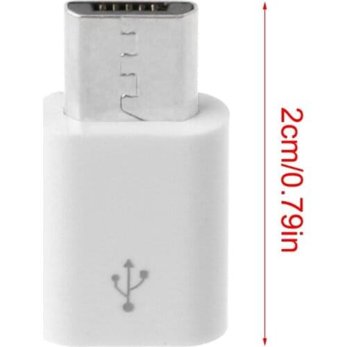White Short USB 3.1 Type C Female Device To Micro USB Male Adapter Connector