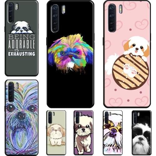 Cartoon Shih Tzu Dog For OPPO Find X3 X2 Pro A52 A72 A83 A91 Reno 2 2Z 4 A53 A9 A5 2020 F5 A3S A31 Case Cover