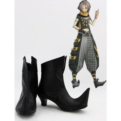 Amnesia Orion Black Cosplay Boots Shoes Anime Party Cosplay Show Boots Custom Made for Adult Men Shoes