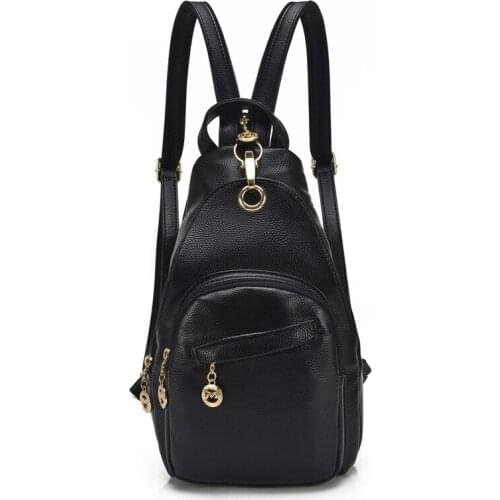 Ladies Rucksack PU leather Backpack shoulder bag female fashion wild dual-use chest bagpack casual women PU chest bag knapsack