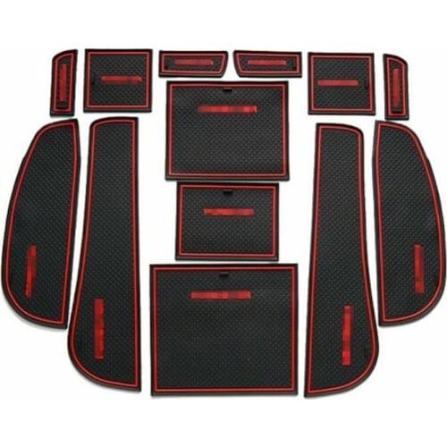 For Subaru Forester 2012 Non-slip Interior Door Cup Holder Rubber Mats Red Line